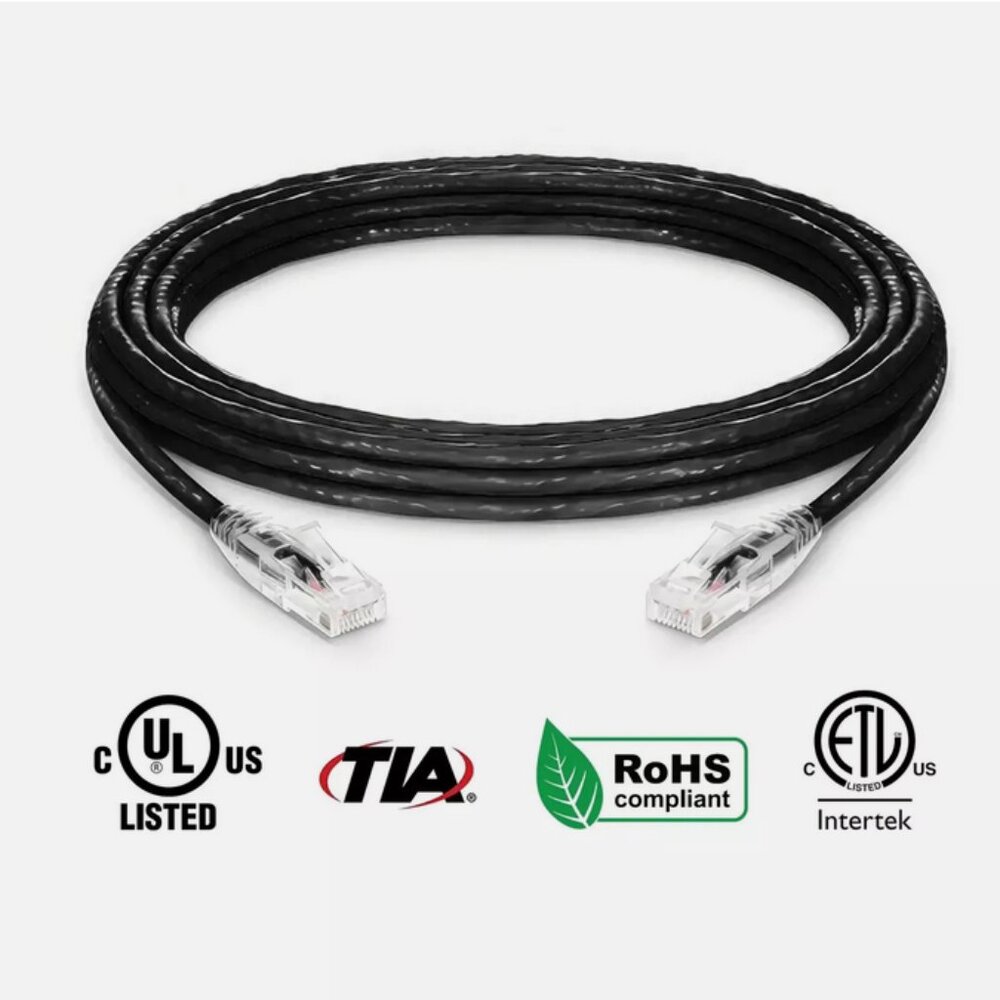 3M - Cat6 Black Copper Ethernet Cable - Snagless Boot, 10ft - NEW
